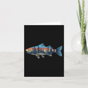 Tarjeta Pesca de trucha Pesca Naturaleza Pescador al aire