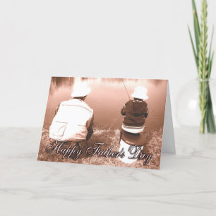 Tarjeta Pesca del padre y del hijo - el día de padre feliz