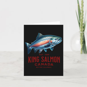 Tarjeta Pesca Del Río King Salmon En Cana De Columbia Brit