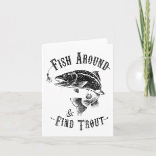 Tarjeta Pesca divertida en torno a la trucha