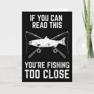 Tarjeta Pesca Divertida Pescar Demasiado Cerca Día del Pad