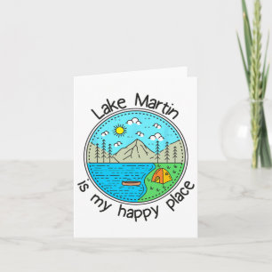 Tarjeta Pesca en barco Camping - Mi lugar feliz Lago Mart