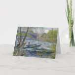 Tarjeta Pesca en primavera | Postcard de Vincent Van Gogh<br><div class="desc">Pesca en primavera, Pont de Clichy (Asnières) (1887) | Obra de arte original del artista holandés post-impresionista Vincent Van Gogh (1853-1890). El cuadro representa dos barcos de pesca en el agua, cerca de un puente en tonos suaves azules y verdes. Utilice las herramientas de diseño para agregar texto personalizado o...</div>