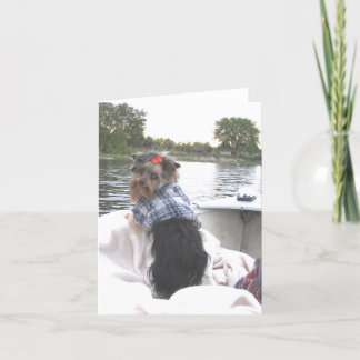 Tarjeta Pesca ida Notecard de Yorkie