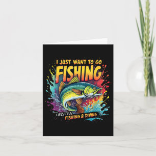 Tarjeta Pesca Que Solo Quiero Ir Pesca De Estilo De Vida