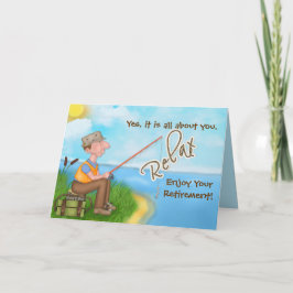 Tarjeta Pesca sin destino - con versos - Jubilación