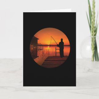 Tarjeta Pesca Vintage Pescador Vintage