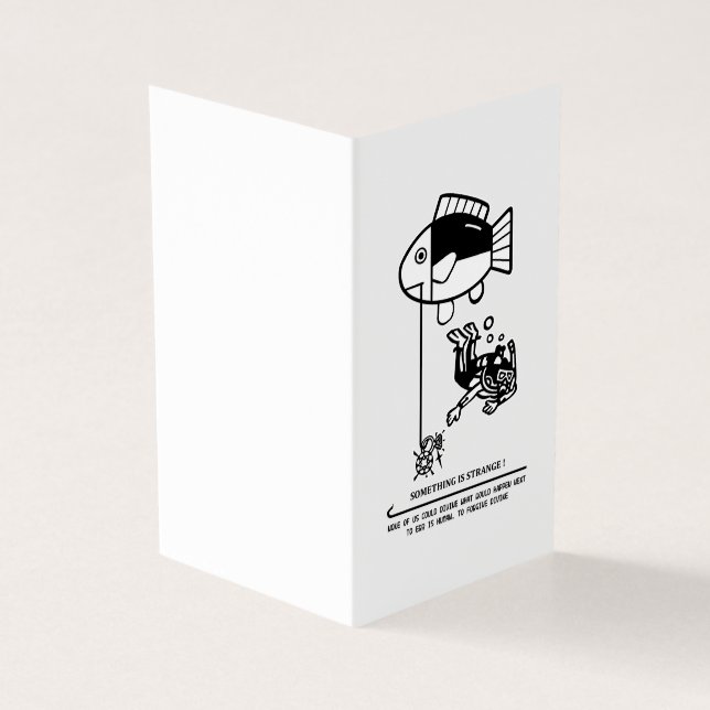 Tarjeta Pescado atrapa humanos (Exterior)