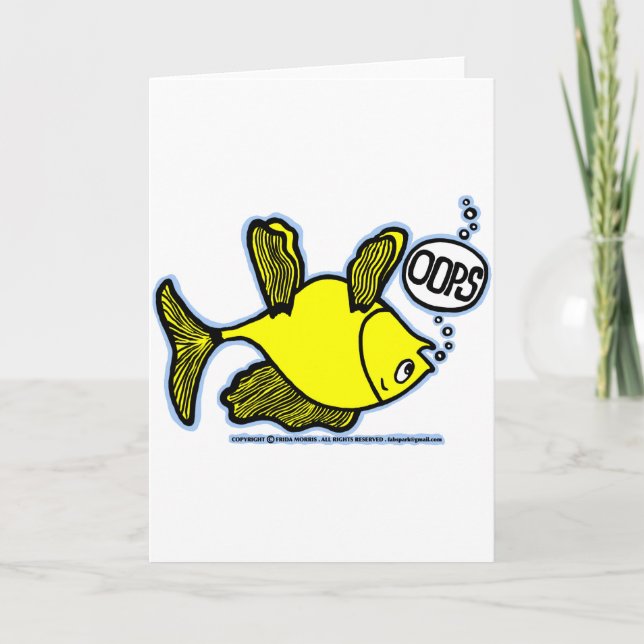 Tarjeta ¡Pescado boca abajo! (Anverso)