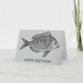 Tarjeta Pescado cosechado cumpleaños náutico