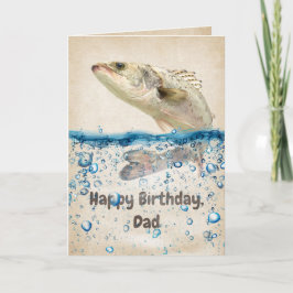 Tarjeta Pescado de cumpleaños de papá en el agua