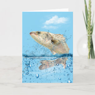 Tarjeta Pescado de cumpleaños en el agua