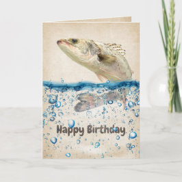 Tarjeta Pescado de cumpleaños en el agua