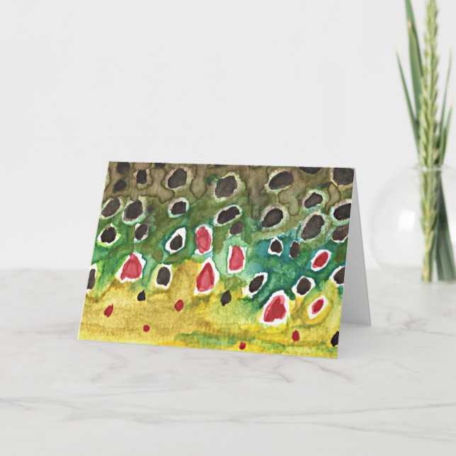 Tarjeta Pescado de la piel de trucha marrón (Anverso)