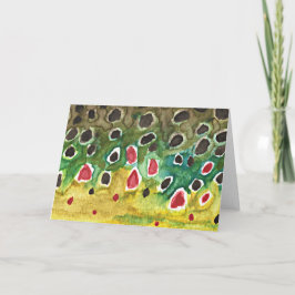 Tarjeta Pescado de la piel de trucha marrón