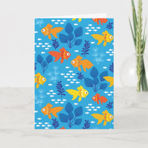 Tarjeta Pescado de oro en acuario