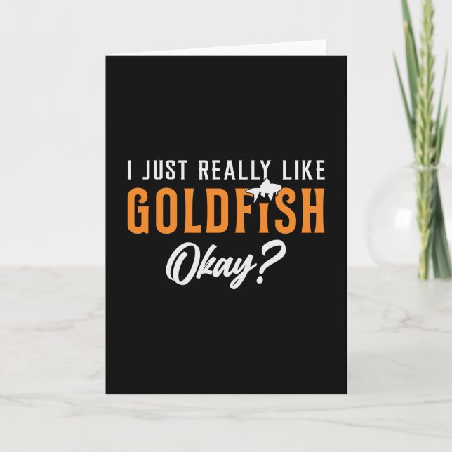 Tarjeta Pescado de oro me gusta mucho el pez dorado (Anverso)