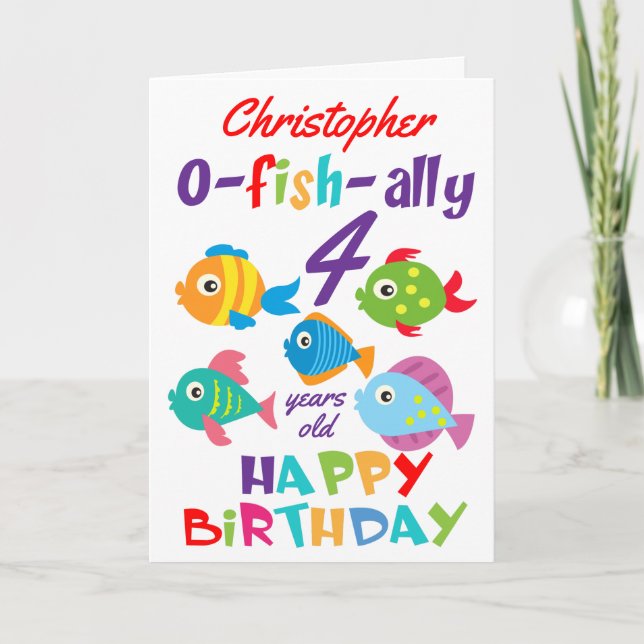 Tarjeta Pescado divertido Personalizado Cualquier Cumpleañ (Anverso)
