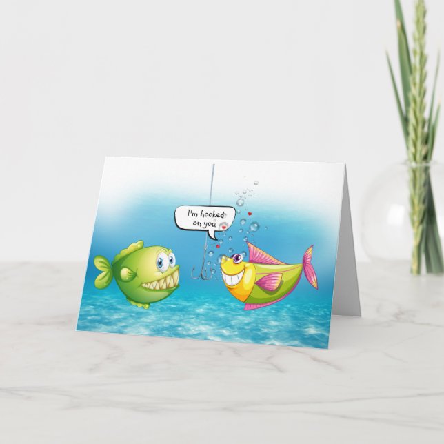 Tarjeta Pescado en el aniversario de las burbujas (Anverso)