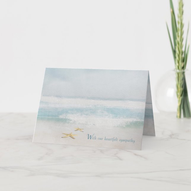 Tarjeta Pescado estelar de playa y simpatía por las acuare (Anverso)