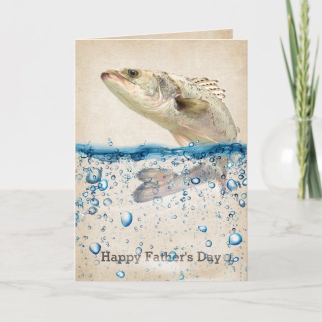 Tarjeta Pescado grande en el agua Día del Padre (Anverso)