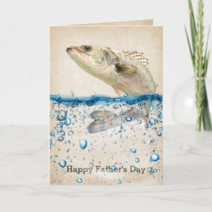 Tarjeta Pescado grande en el agua Día del Padre