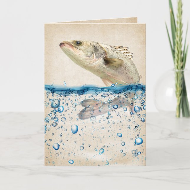 Tarjeta Pescado grande en el cumpleaños del agua (Anverso)