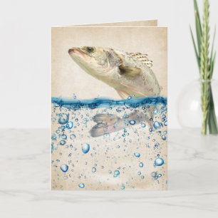 Tarjeta Pescado grande en el cumpleaños del agua