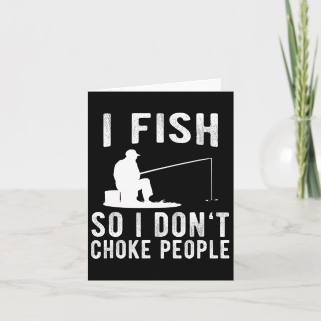 Tarjeta Pescado para no asfixiar la pesca divertida de la  (Anverso)