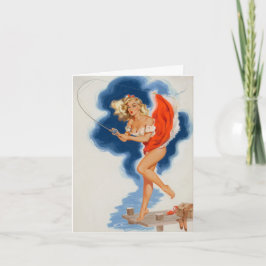 Tarjeta Pescado Pinup, Pinup Vintage Cumpleaños