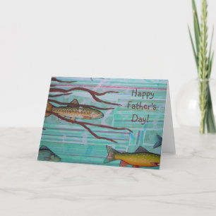 Tarjeta Pescado y raíces del Día del Padre