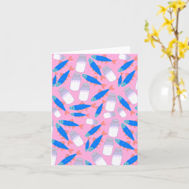 Tarjeta Pescado Y Sal (flor amarilla)