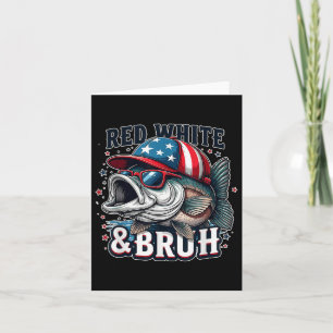 Tarjeta Pescador Blanco Y Rojo; Bruh 4 De Julio