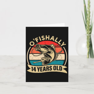 Tarjeta Pescador de 14 años de edad que pesca nacer