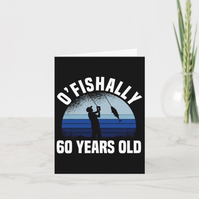 Tarjeta Pescador de 60 años de edad de Ofisherman 60 años (Anverso)