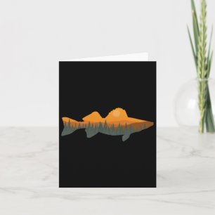 Tarjeta Pescador de la naturaleza silvestre Walleye Fishin
