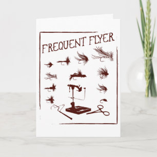 Tarjeta Pescador de mosca divertido pescador de Navidad pa
