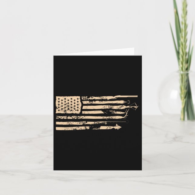 Tarjeta Pescador de pesca de bandera estadounidense (Anverso)