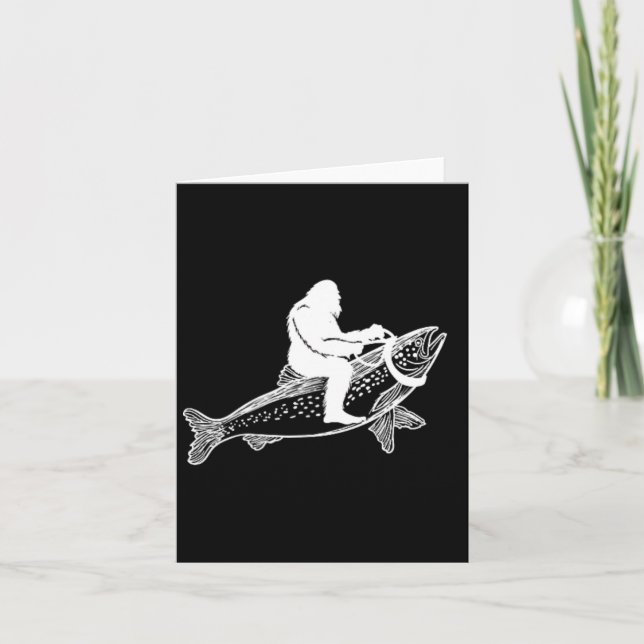 Tarjeta Pescador de trucha pescadora de pata sasquatch (Anverso)