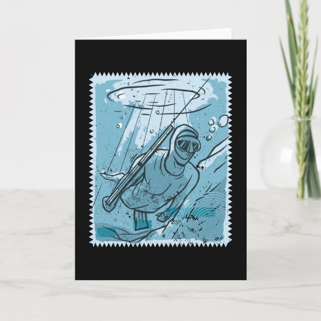 Tarjeta Pescador de tubo de buceo Spear Pescador de pesca  (Anverso)