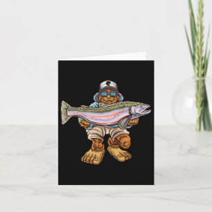 Tarjeta Pescador del río Steelhead Fishing Bigfoot Trout