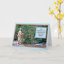 TARJETA PESCADOR EN LA ORILLA PESCANDO/DÍA DEL PADRE