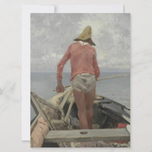 Tarjeta Pescador en su barco (por Vincenzo Caprile)