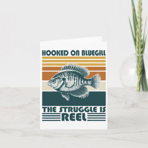 Tarjeta Pescador Vintage Enganchó A Bluegill La Lucha