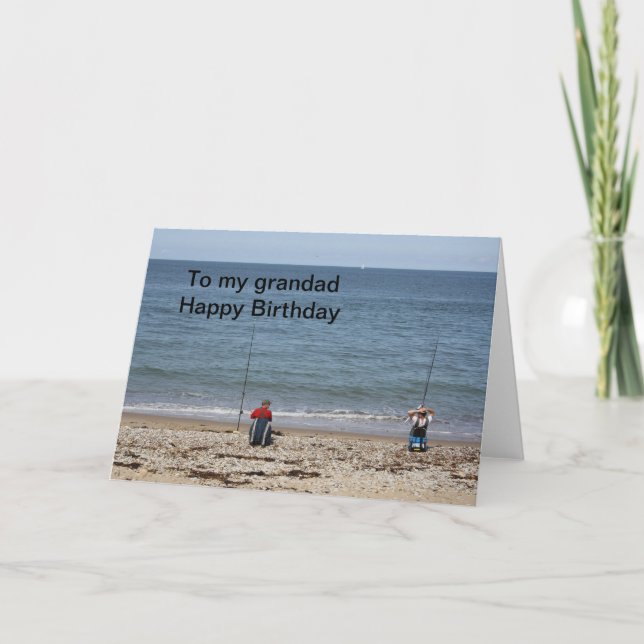 Tarjeta Pescadores a mi abuelo feliz cumpleaños (Anverso)