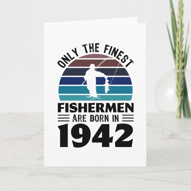 Tarjeta Pescadores nacidos en 1942 80º cumpleaños Regalo d (Anverso)