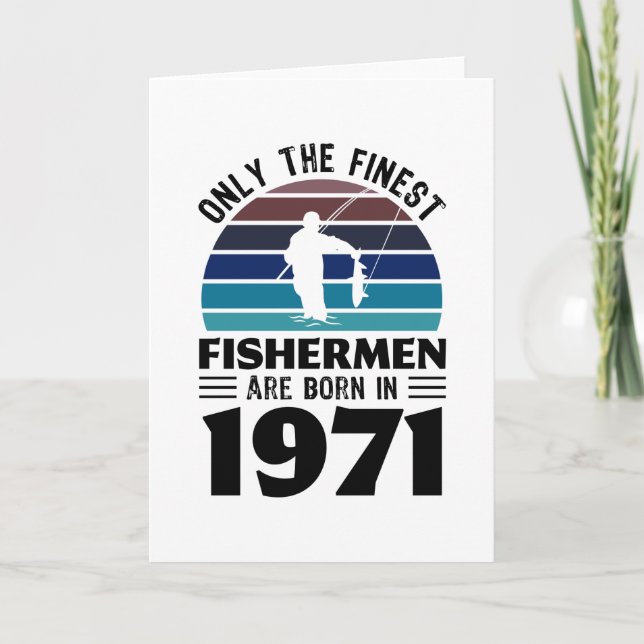 Tarjeta Pescadores nacidos en 1971 50º cumpleaños Regalos  (Anverso)