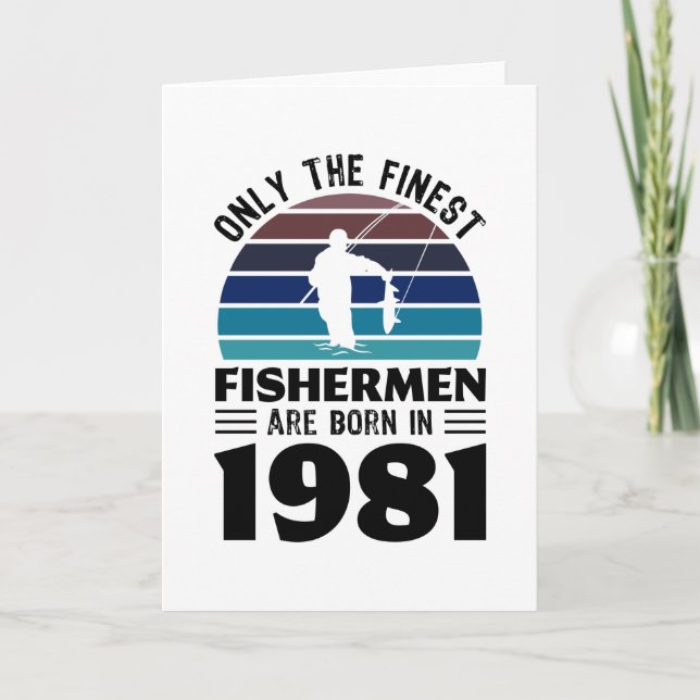 Tarjeta Pescadores nacidos en 1981 40º cumpleaños de pesca (Anverso)