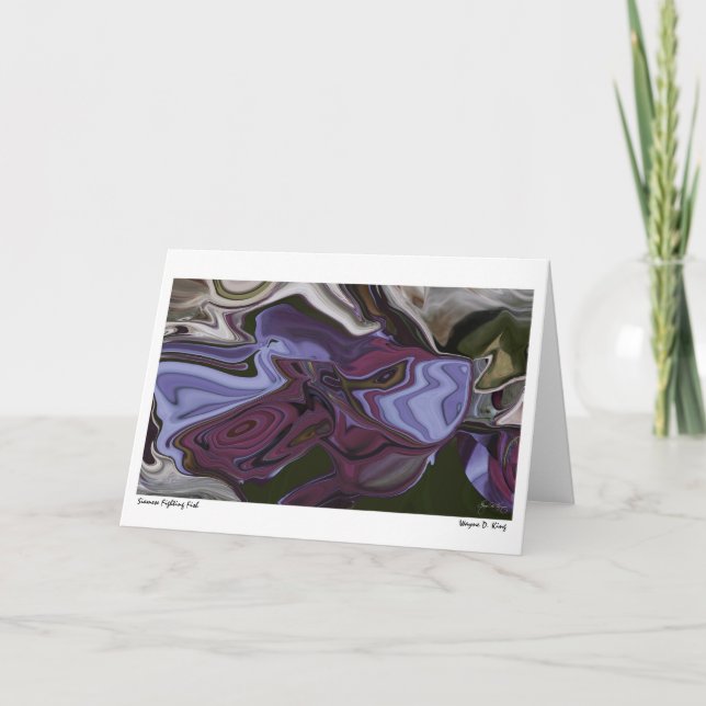 Tarjeta Pescados que luchan siameses (Anverso)