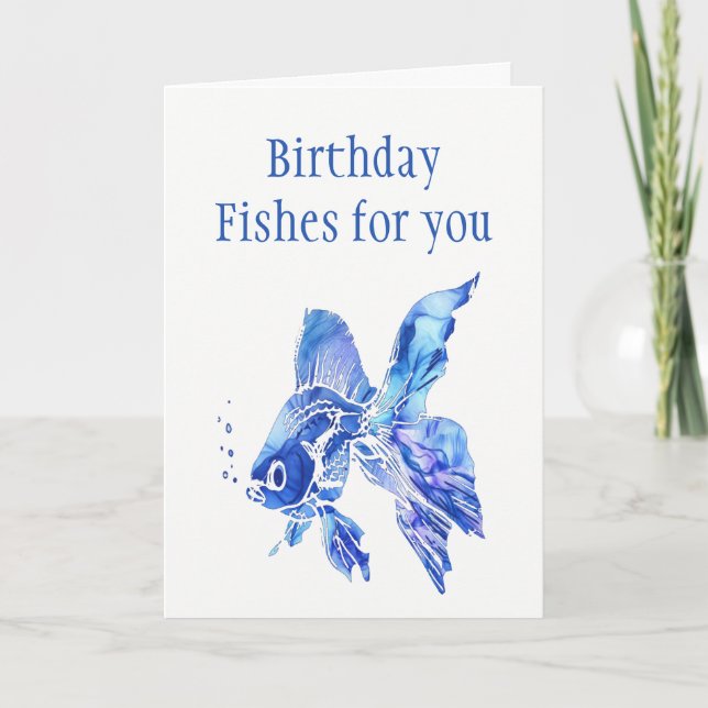 Tarjeta Pescados y deseos divertidos de cumpleaños para ti (Anverso)